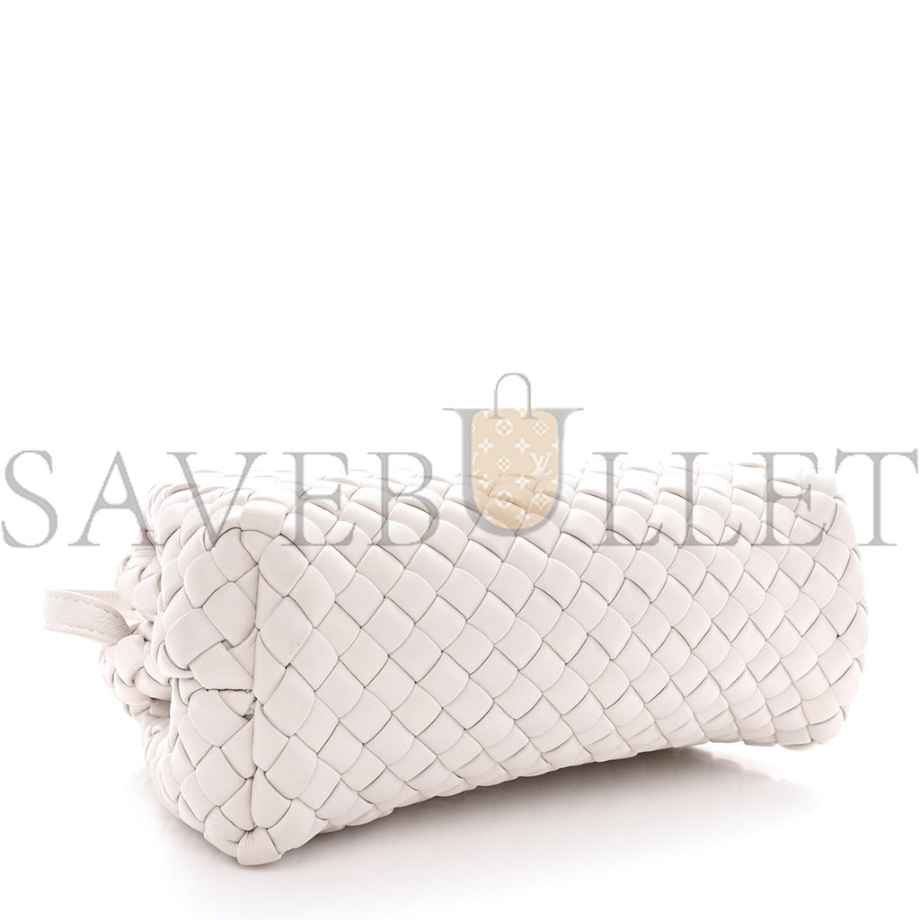 bo*te*ga Ve*ne*ta nappa intrecciato mini top handle shoulder bag chalk (22*17*9cm)